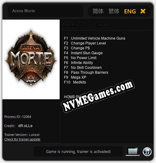 Arena Morte: Treinador (V1.0.42)