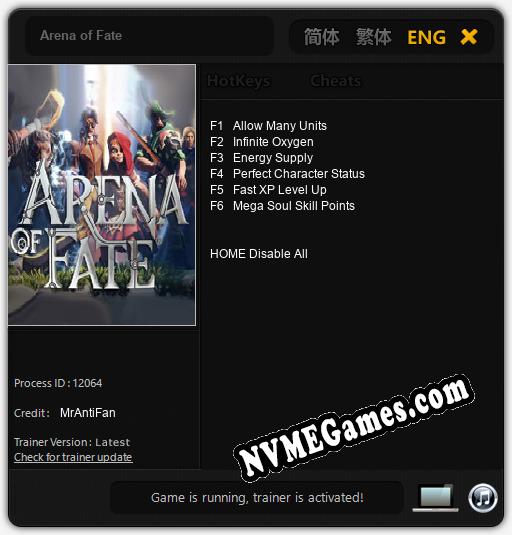 Arena of Fate: Cheats, Trainer +6 [MrAntiFan]