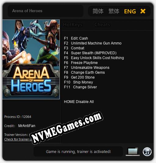 Arena of Heroes: Trainer +11 [v1.9]