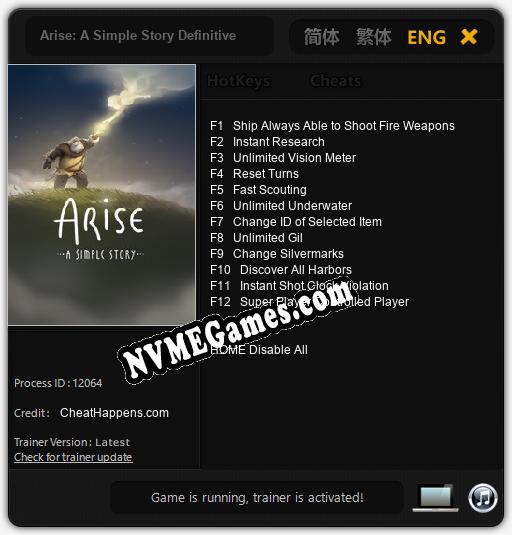 Arise: A Simple Story Definitive Edition: Treinador (V1.0.15)