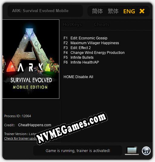 Treinador liberado para ARK: Survival Evolved Mobile [v1.0.9]