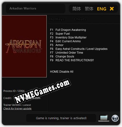 Arkadian Warriors: Cheats, Trainer +9 [CheatHappens.com]