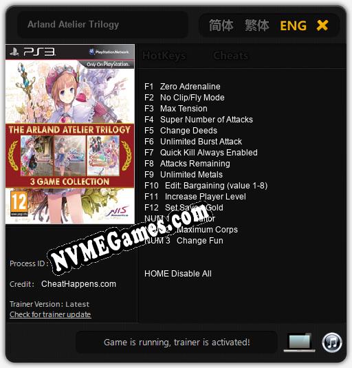 Treinador liberado para Arland Atelier Trilogy [v1.0.1]