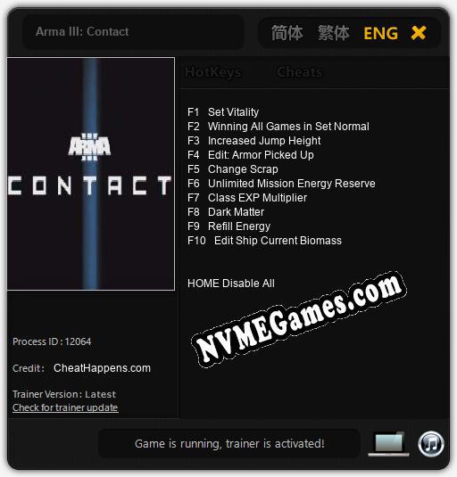 Arma III: Contact: Treinador (V1.0.9)