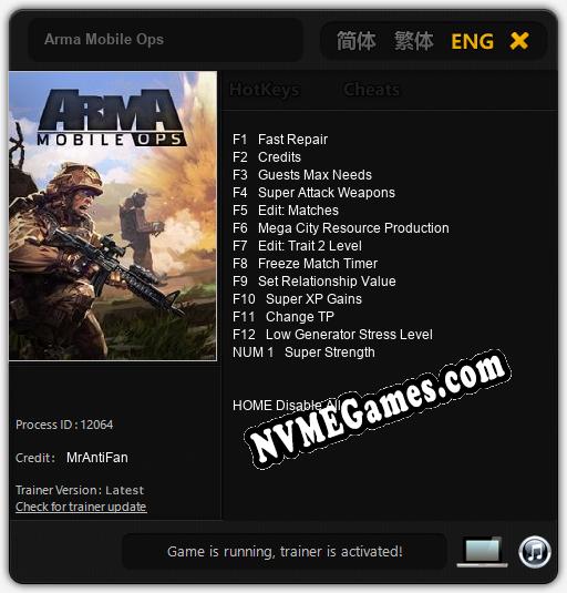 Arma Mobile Ops: Cheats, Trainer +13 [MrAntiFan]