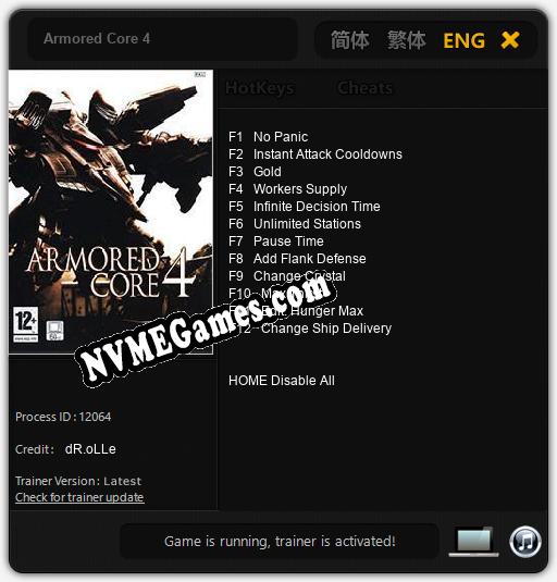 Armored Core 4: Cheats, Trainer +12 [dR.oLLe]