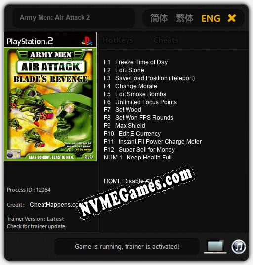 Treinador liberado para Army Men: Air Attack 2 [v1.0.3]