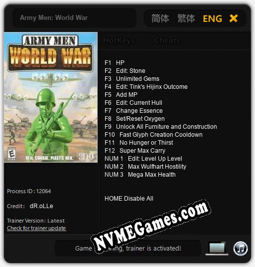 Army Men: World War: Cheats, Trainer +15 [dR.oLLe]