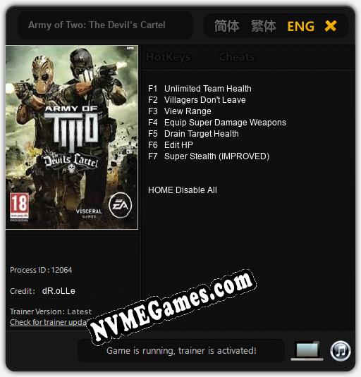 Army of Two: The Devil’s Cartel: Cheats, Trainer +7 [dR.oLLe]