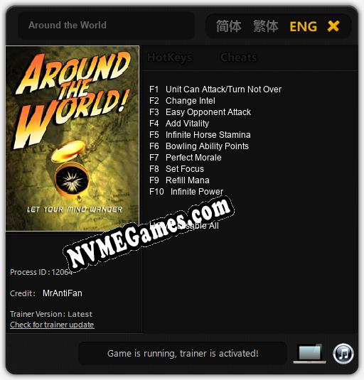 Around the World: Cheats, Trainer +10 [MrAntiFan]