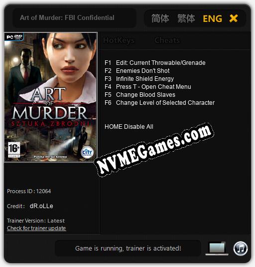 Art of Murder: FBI Confidential: Cheats, Trainer +6 [dR.oLLe]