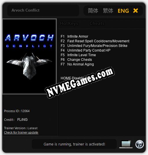 Treinador liberado para Arvoch Conflict [v1.0.8]