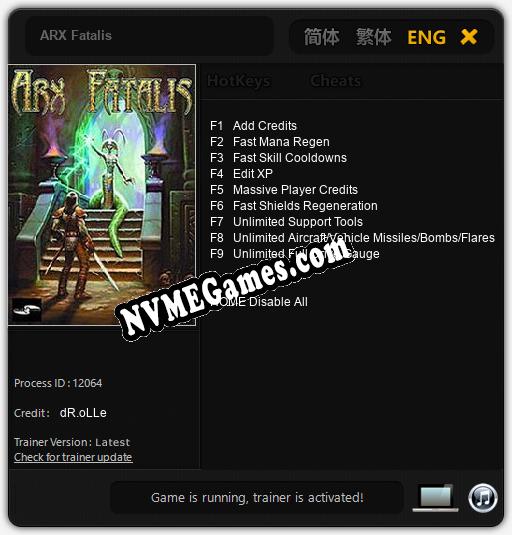 ARX Fatalis: Trainer +9 [v1.7]