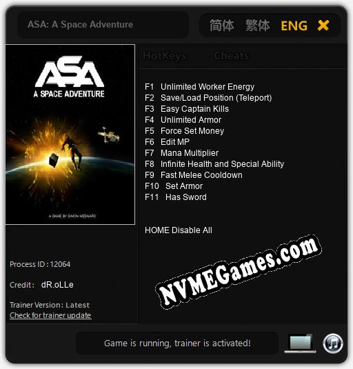 ASA: A Space Adventure: Treinador (V1.0.68)