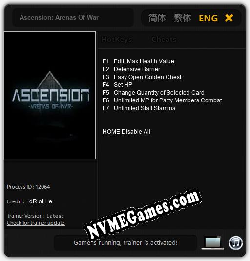 Ascension: Arenas Of War: Trainer +7 [v1.5]