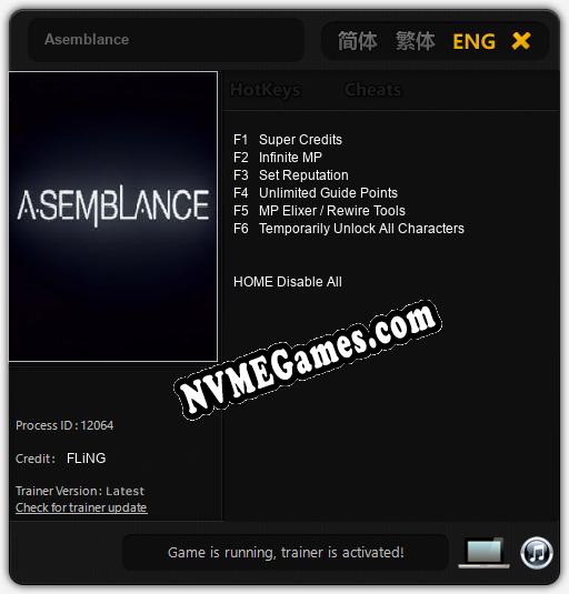 Asemblance: Trainer +6 [v1.8]