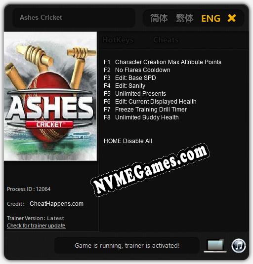 Ashes Cricket: Treinador (V1.0.6)