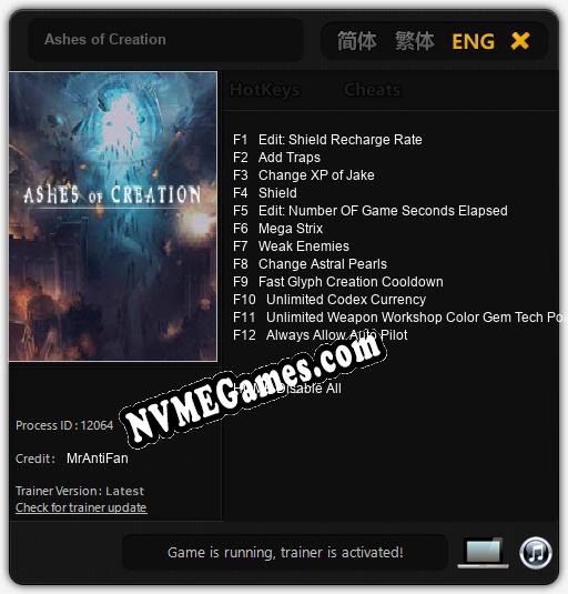 Ashes of Creation: Cheats, Trainer +12 [MrAntiFan]