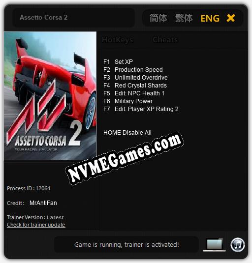 Assetto Corsa 2: Trainer +7 [v1.3]