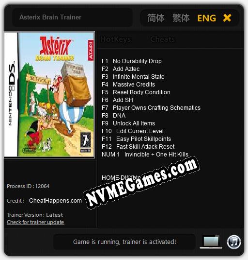 Asterix Brain Trainer: Trainer +13 [v1.4]