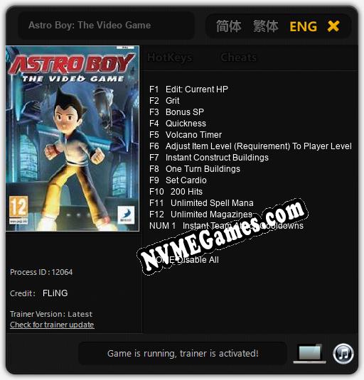 Astro Boy: The Video Game: Cheats, Trainer +13 [FLiNG]