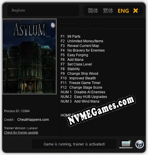 Treinador liberado para Asylum [v1.0.7]