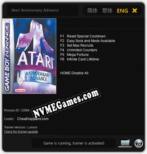 Atari Anniversary Advance: Trainer +6 [v1.5]