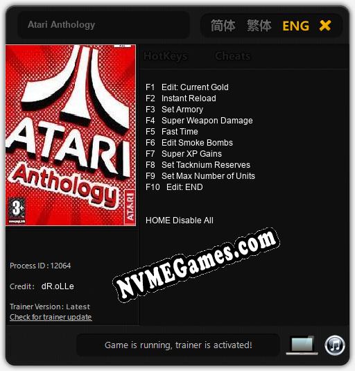 Atari Anthology: Trainer +10 [v1.3]