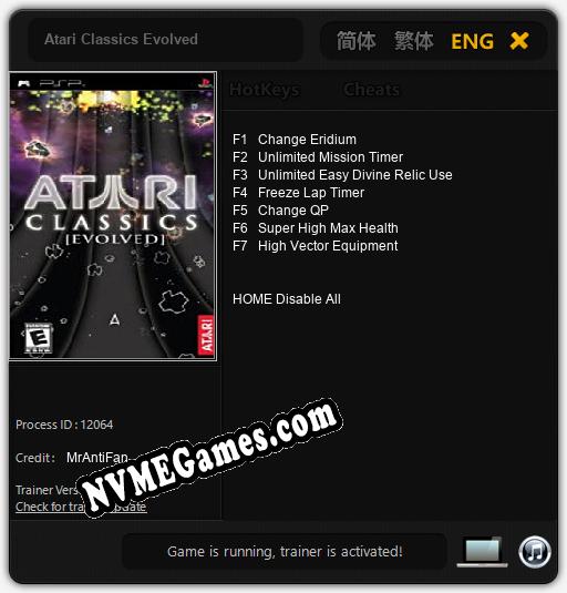 Atari Classics Evolved: Trainer +7 [v1.2]