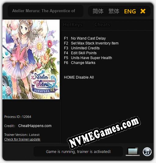 Atelier Meruru: The Apprentice of Arland DX: Cheats, Trainer +6 [CheatHappens.com]