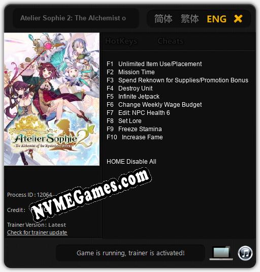 Atelier Sophie 2: The Alchemist of the Mysterious Dream: Cheats, Trainer +10 [FLiNG]