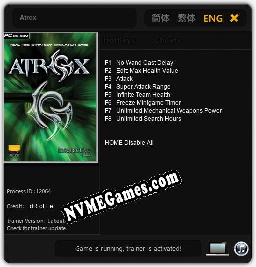 Atrox: Trainer +8 [v1.9]