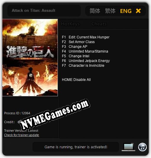 Attack on Titan: Assault: Cheats, Trainer +7 [dR.oLLe]