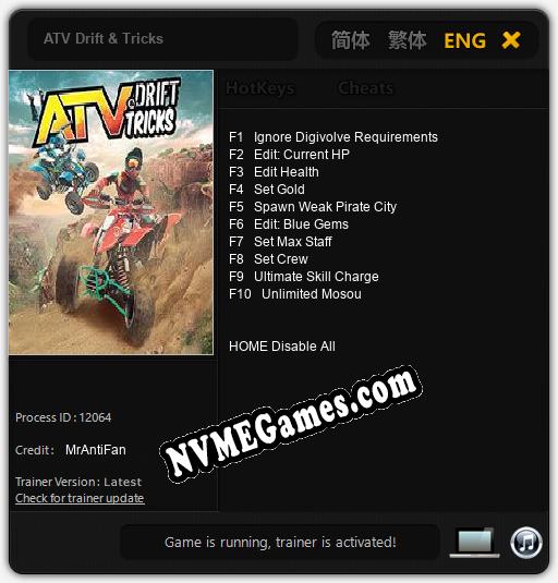 Treinador liberado para ATV Drift & Tricks [v1.0.7]