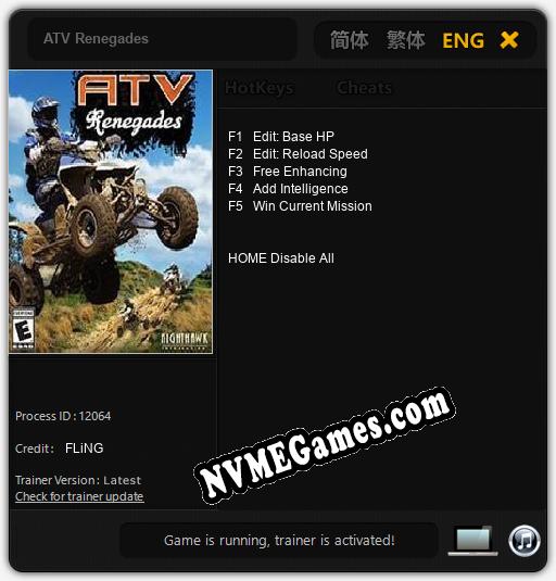 Treinador liberado para ATV Renegades [v1.0.2]