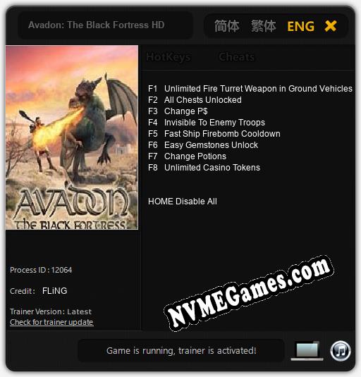 Avadon: The Black Fortress HD: Cheats, Trainer +8 [FLiNG]