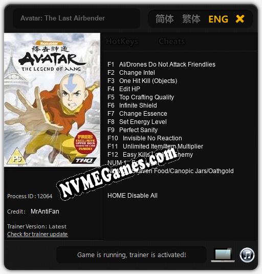 Avatar: The Last Airbender: Cheats, Trainer +14 [MrAntiFan]