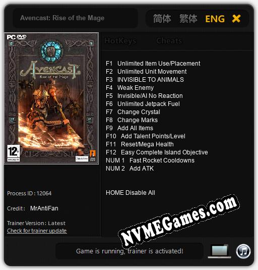 Avencast: Rise of the Mage: Trainer +14 [v1.2]