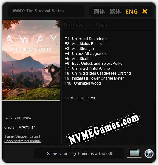 AWAY: The Survival Series: Treinador (V1.0.52)