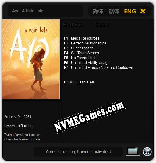 Ayo: A Rain Tale: Cheats, Trainer +7 [dR.oLLe]