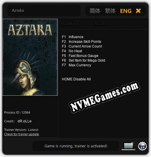 Aztaka: Trainer +7 [v1.1]