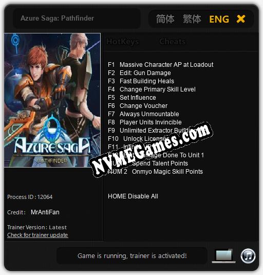 Azure Saga: Pathfinder: Trainer +14 [v1.7]