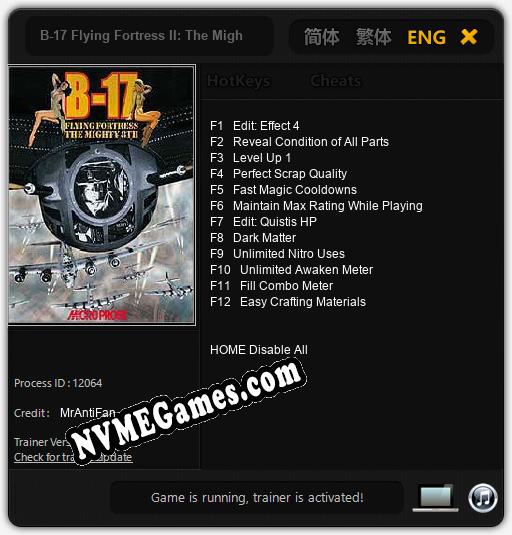 B-17 Flying Fortress II: The Mighty 8th: Cheats, Trainer +12 [MrAntiFan]