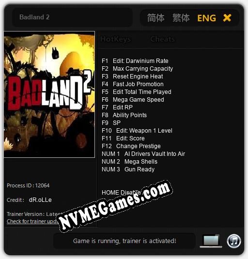 Badland 2: Cheats, Trainer +15 [dR.oLLe]