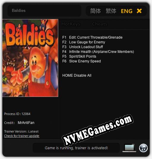 Baldies: Cheats, Trainer +6 [MrAntiFan]