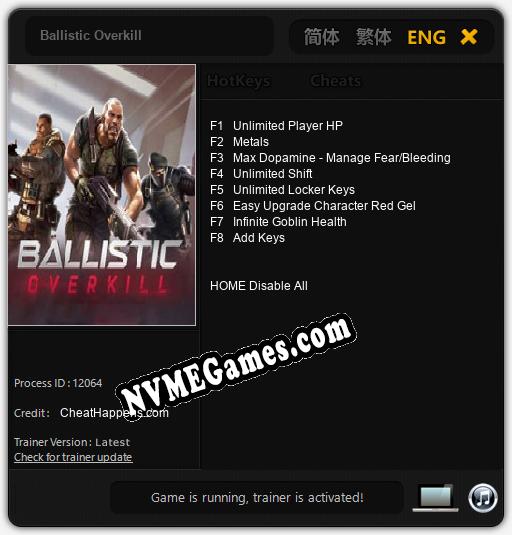 Ballistic Overkill: Cheats, Trainer +8 [CheatHappens.com]