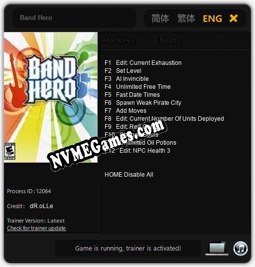 Band Hero: Cheats, Trainer +12 [dR.oLLe]