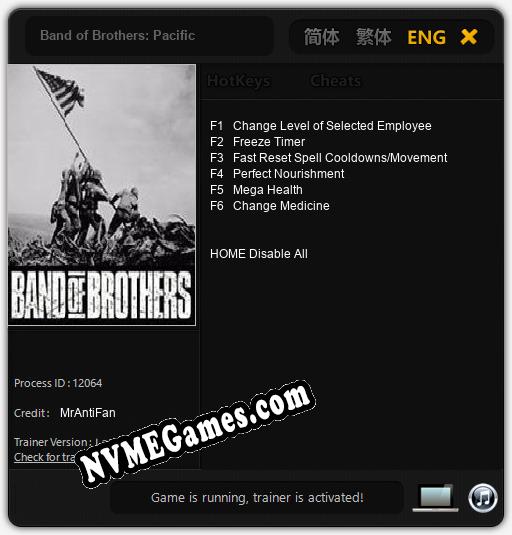 Band of Brothers: Pacific: Treinador (V1.0.14)