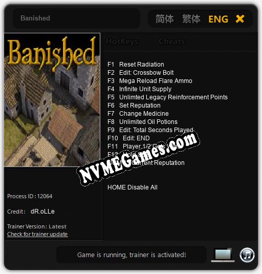 Banished: Treinador (V1.0.27)