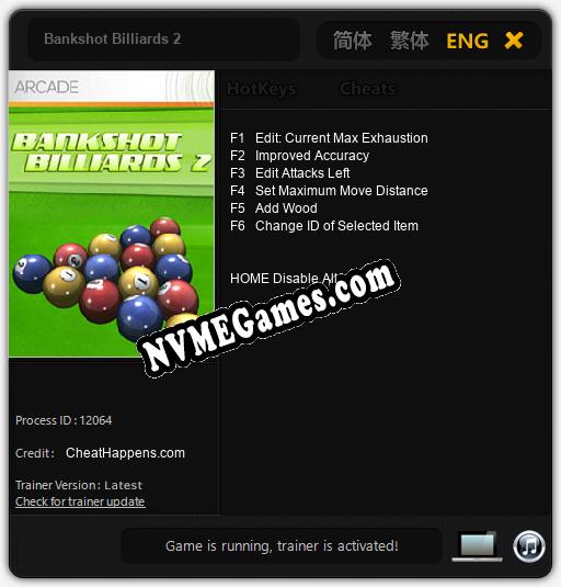 Treinador liberado para Bankshot Billiards 2 [v1.0.6]